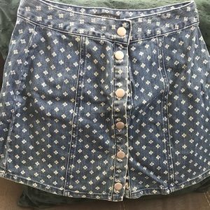 Denim button down skirt